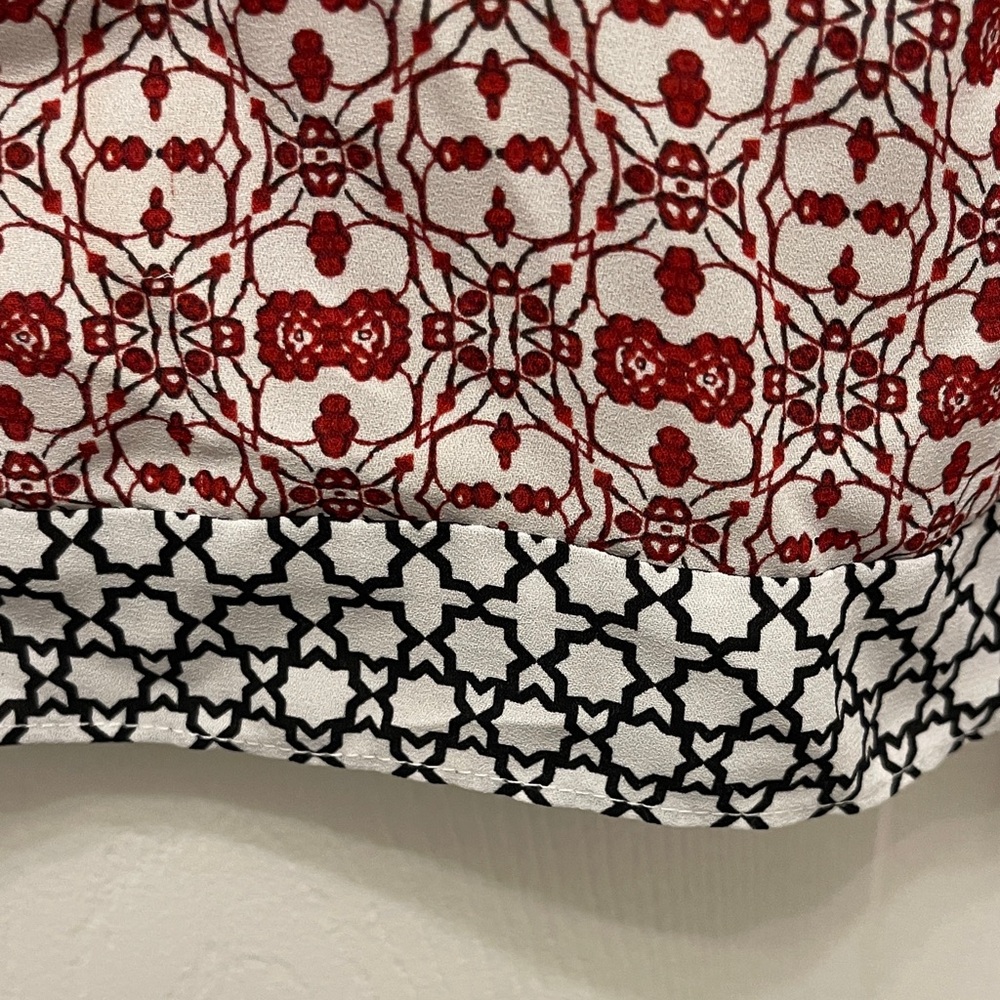 NYDJ Red Floral Print Boho Blouse - Picture 6 of 7